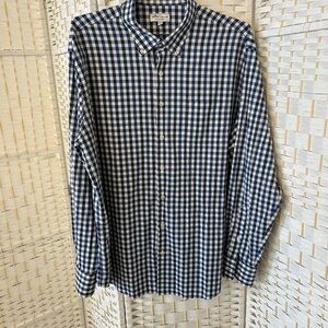 Peter Millar Navy and White Gingham Shirt